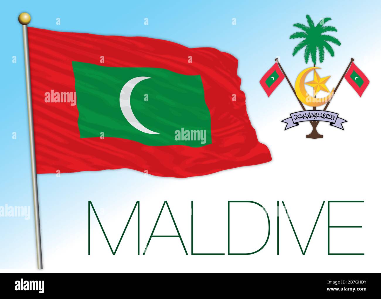 drapeau-national-officiel-des-maldives-et-armoiries-afrique