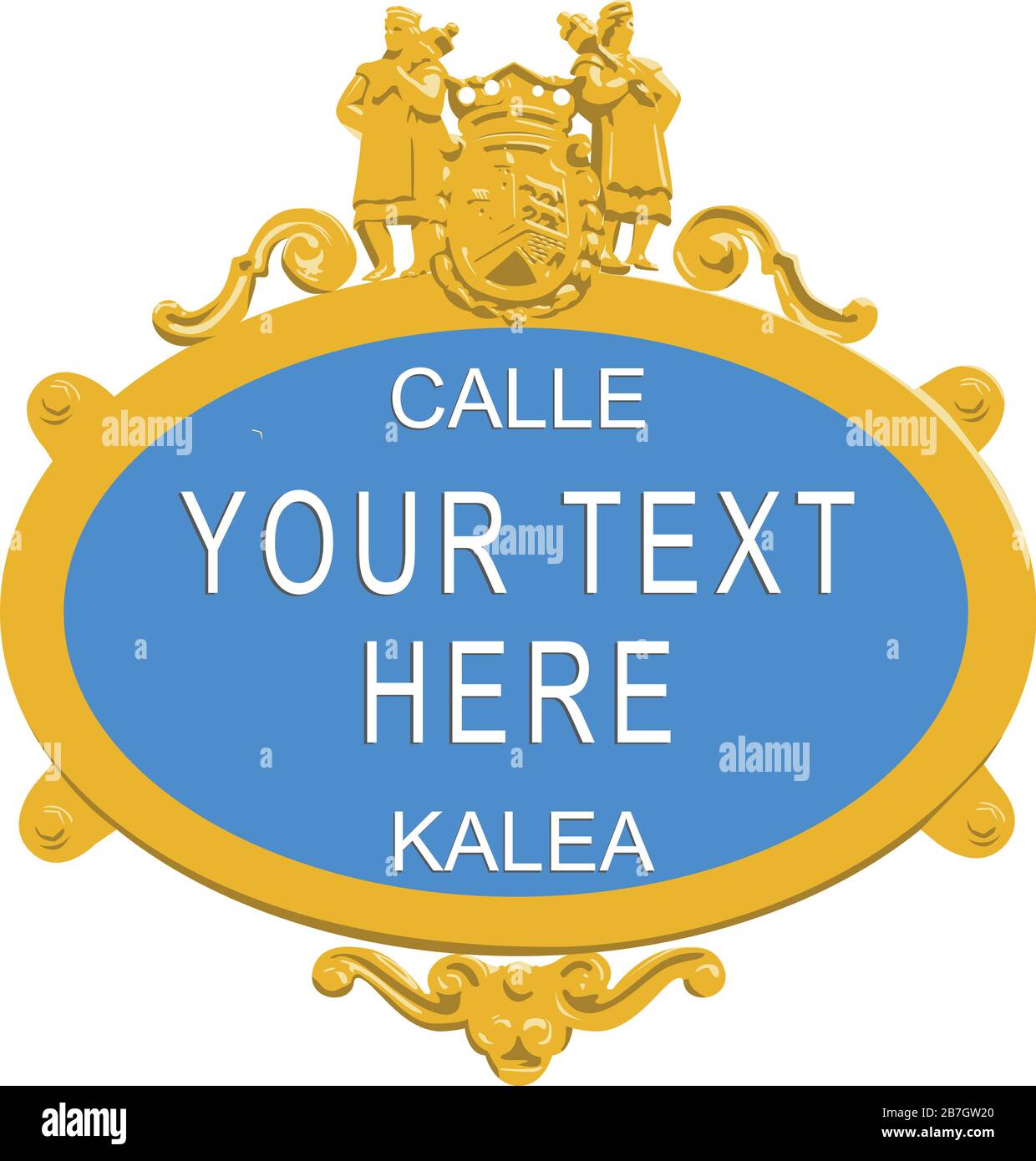 Illustration vectorielle du signe utilisé dans les rues de Bilbao. Calques organisés par couleur. Illustration de Vecteur