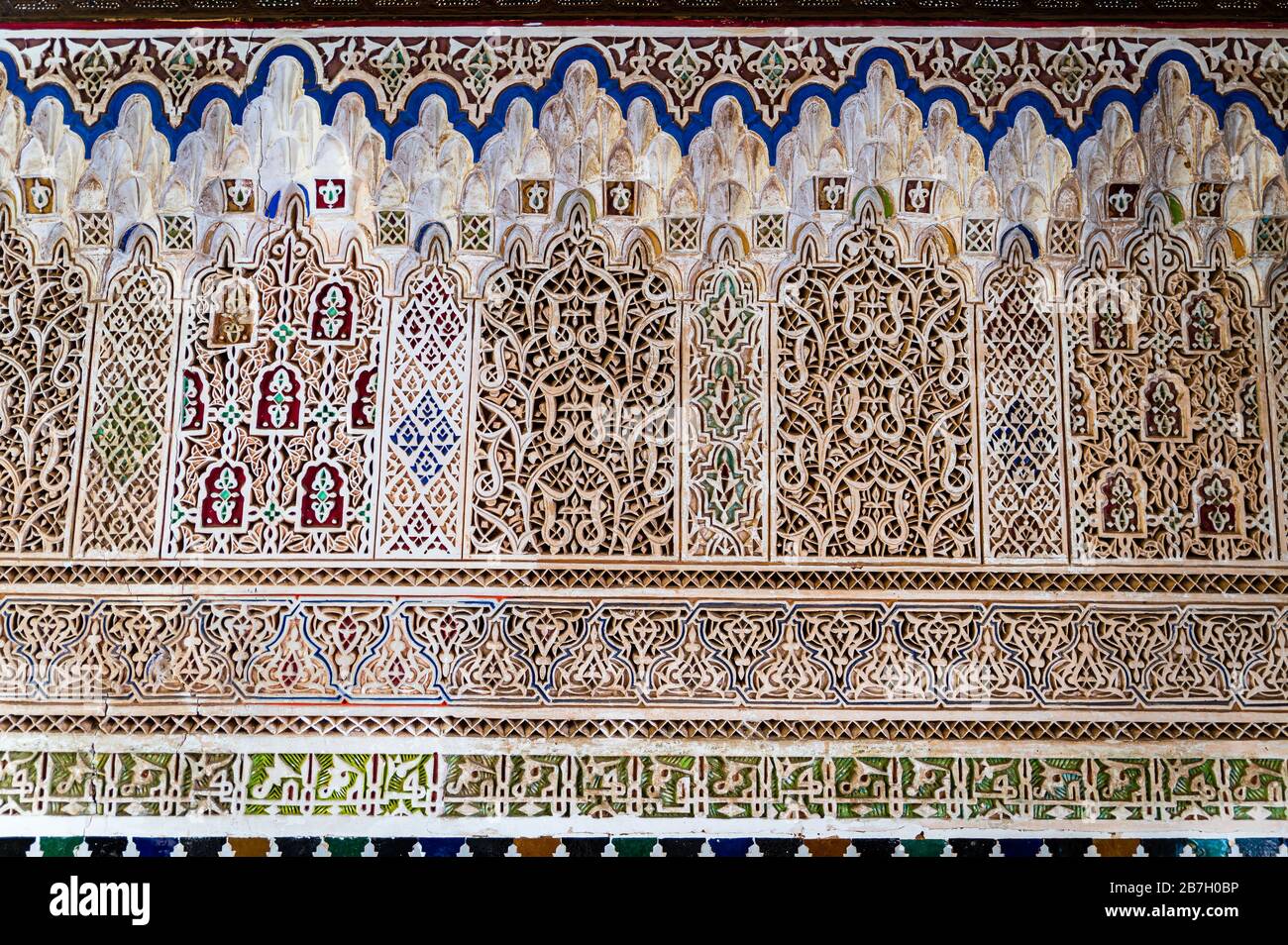 À l'intérieur du Palais Bahia, Marrakech. Maroc Banque D'Images