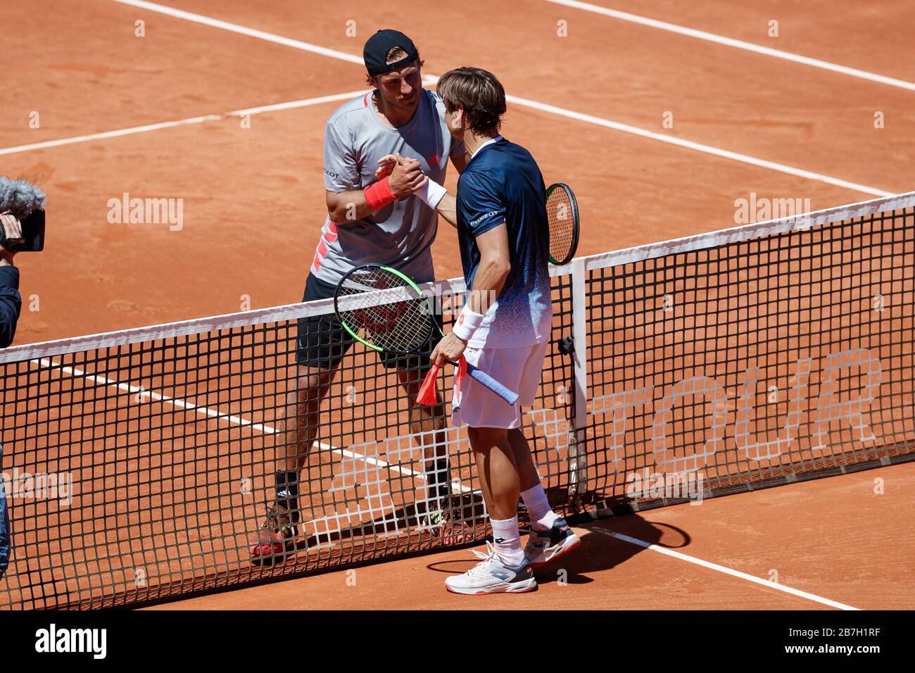 lucas pouille de France avec David Ferrer d'Espagne pendant l'ATP 500 Barcelona Open Banc Sabadell 67 Trofeo Conde Godo au Reial Club Tenis de Banque D'Images