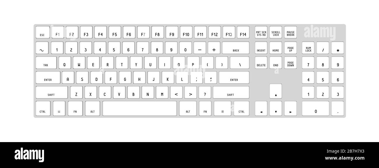 Clavier d'ordinateur moderne en trois dimensions Banque D'Images Clavier d'ordinateur moderne en trois dimensions Banque D'Images