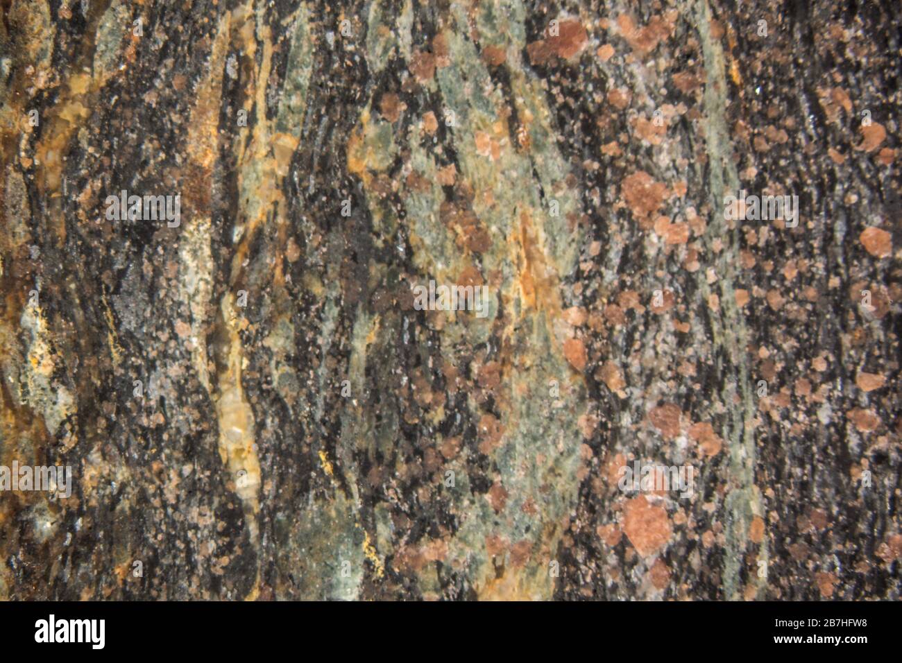 Minéraux eclogite sous le microscope Banque D'Images