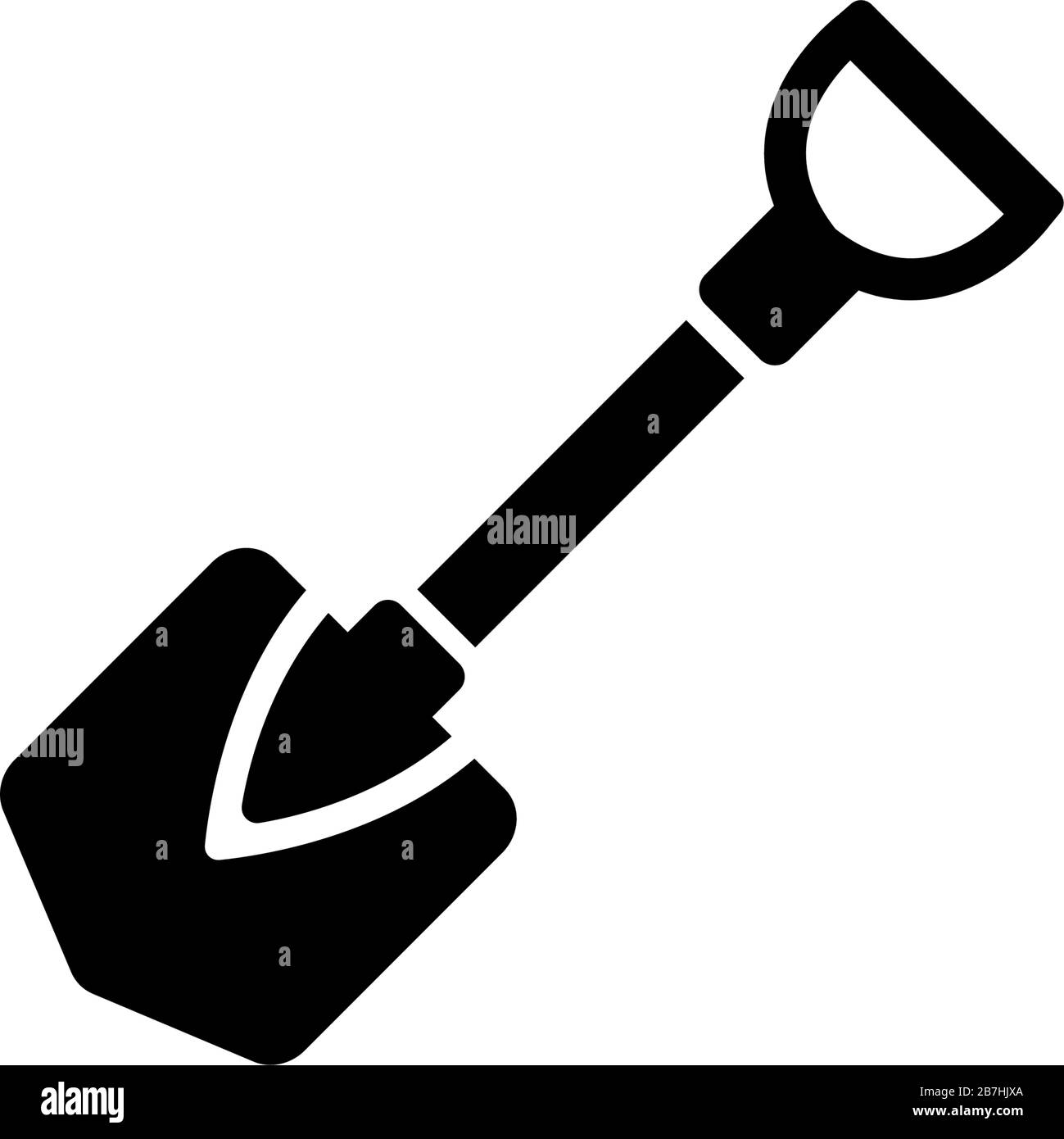 Jardinage Shovel, Outils agricoles agricoles. Illustration de l'icône vecteur plat. Symbole noir simple sur fond blanc. Jardinage Shovel, signe des outils de la ferme Illustration de Vecteur