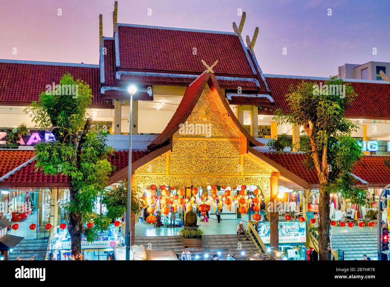 Bazar nocturne de Chiang Mai, Chiang Mai, Thaïlande Banque D'Images