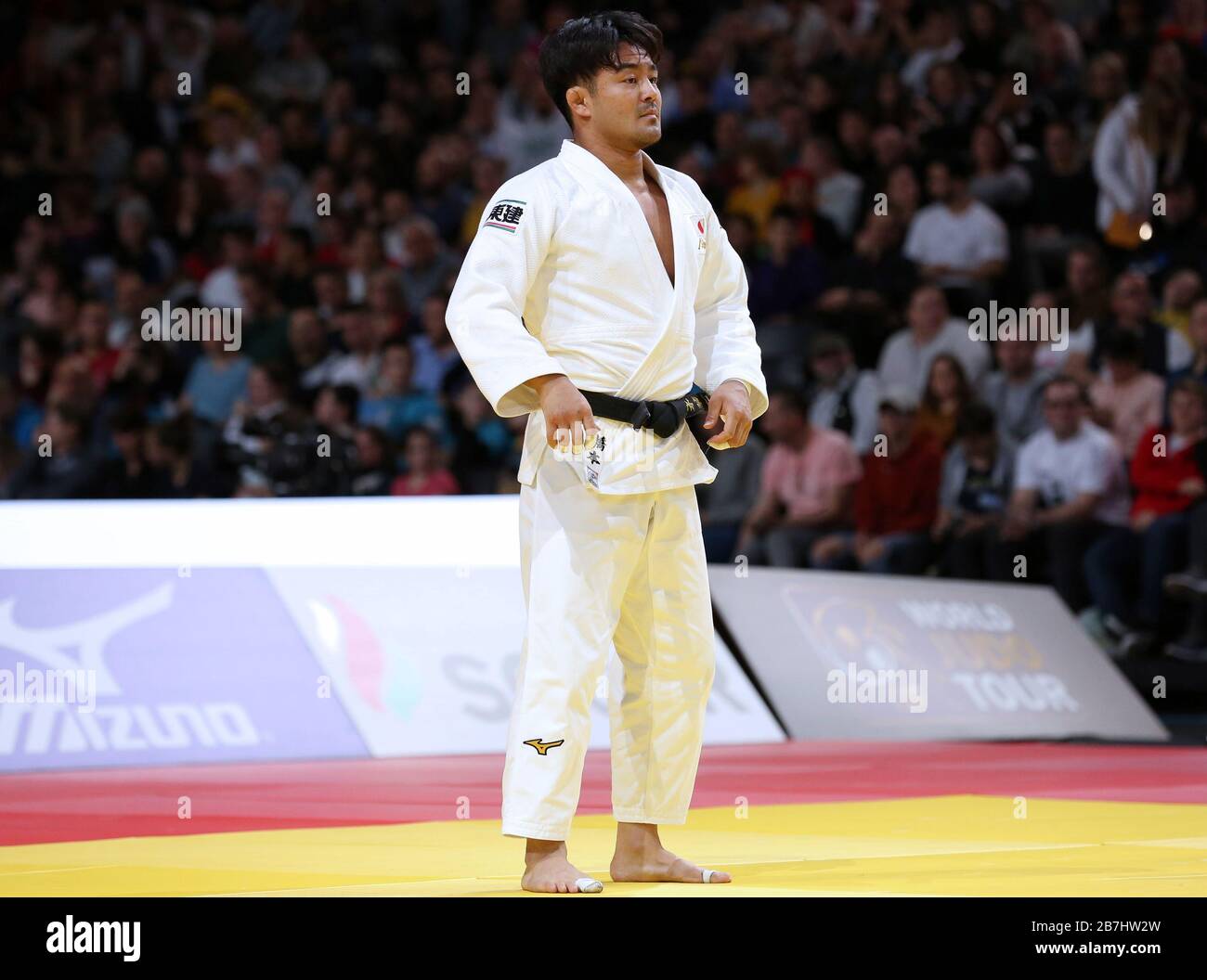 Paris, France - 08 février 2020: Soichi Hashimoto pour le Japon contre Bilal Ciloglu pour la Turquie, hommes -73 kg, demi-finale (crédit: Mickael Chavet) Banque D'Images