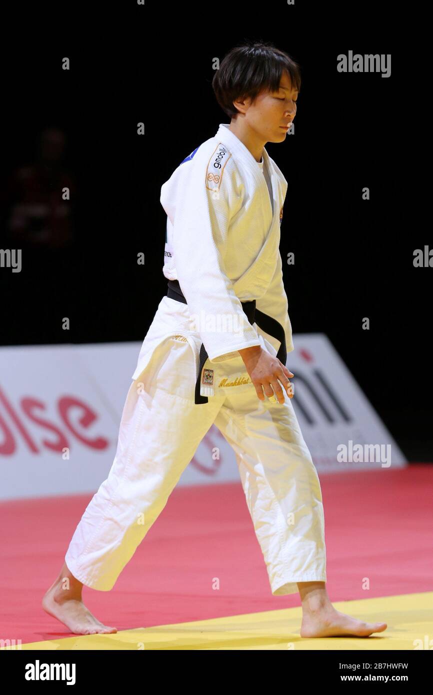 Paris, France - 08 février 2020: Munkhbat pour la Mongolie, femmes - 48 kg (crédit: Mickael Chavet) Banque D'Images