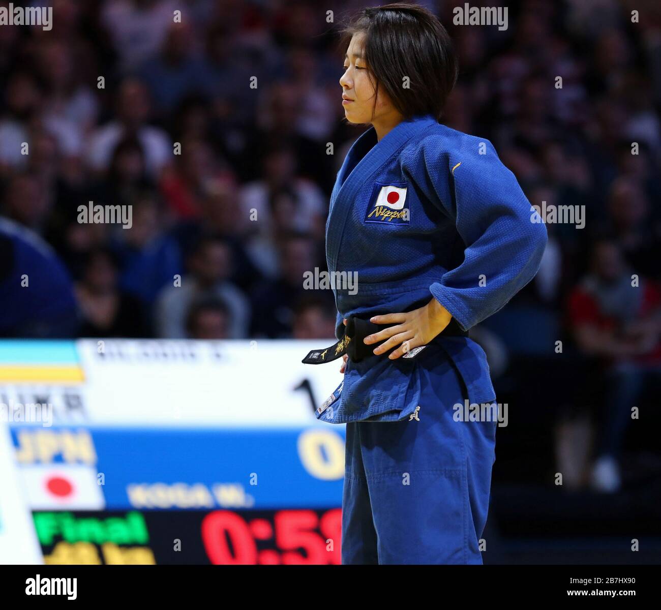 Paris, France - 08 février 2020: Daria Bilodid pour l'Ukraine contre Wakana Koga pour le Japon, femmes - 48 kg, médaille d'or Match (crédit: Mickael Chavet) Banque D'Images