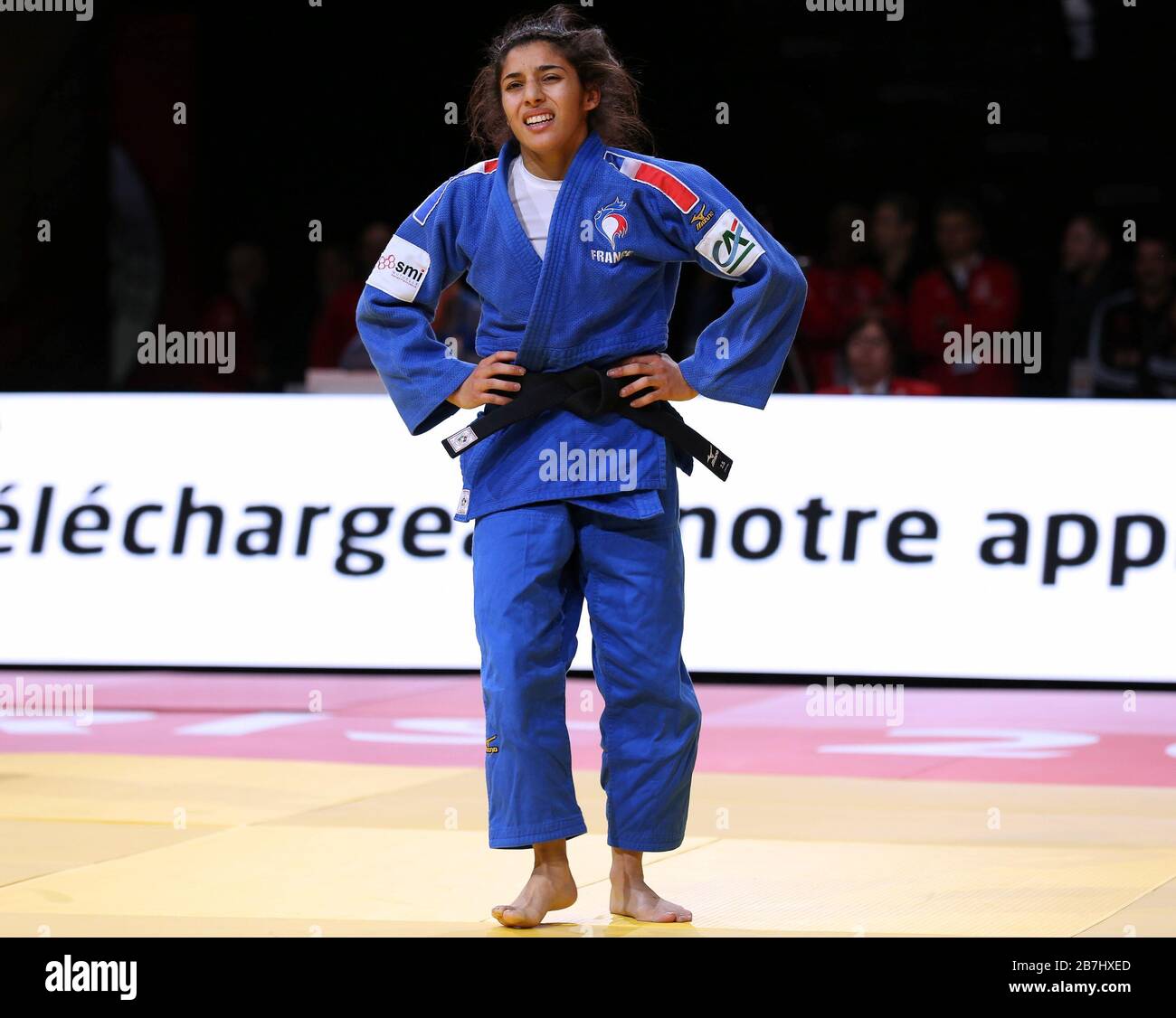 Paris, France - 08 février 2020: Daria Bilodid pour l'Ukraine contre Shirin Boukli pour la France, femmes -48 kg, semi-finale (crédit: Mickael Chavet) Banque D'Images