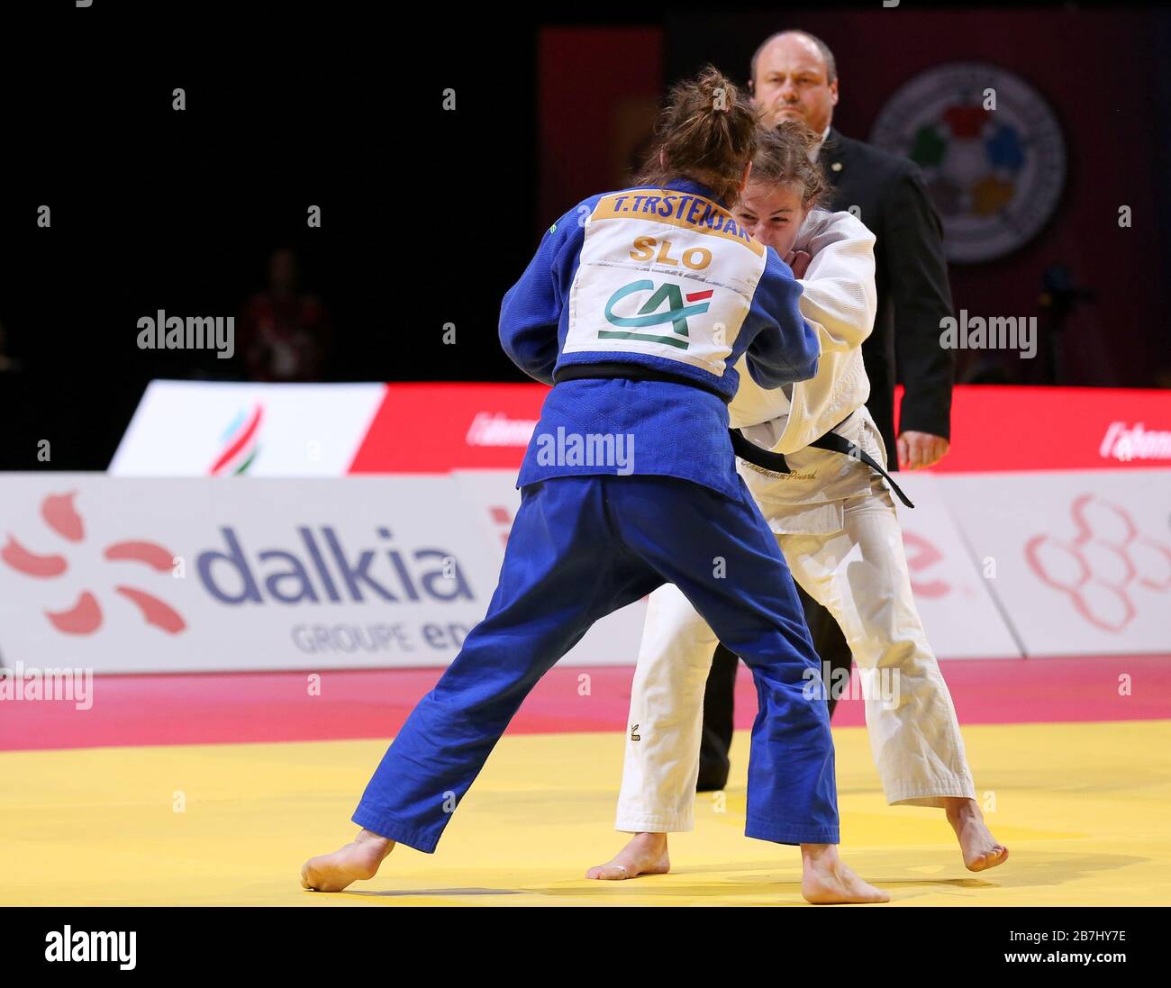 Paris, France - 08 février 2020: Catherine Beauchemin-Pinard pour le Canada contre Tina Trstenjak pour la Slovénie, femmes -63 kg, médaille de bronze (crédit: Mickael Chavet) Banque D'Images