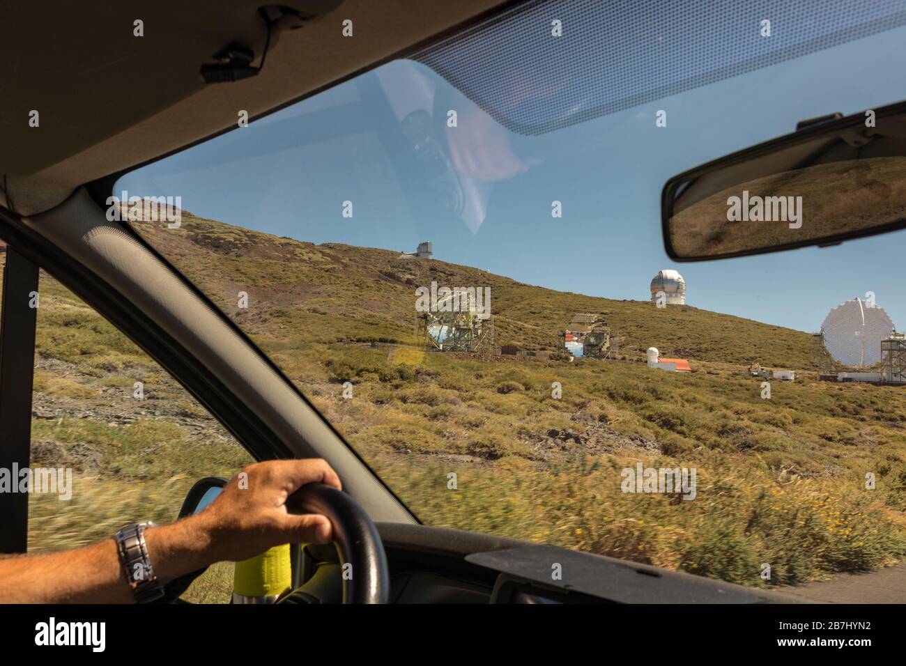 L'Observatoire Roque de los Muchachos est un observatoire astronomique situé sur l'île de la Palma, dans les îles Canaries. Observatoire de Caldera de T Banque D'Images