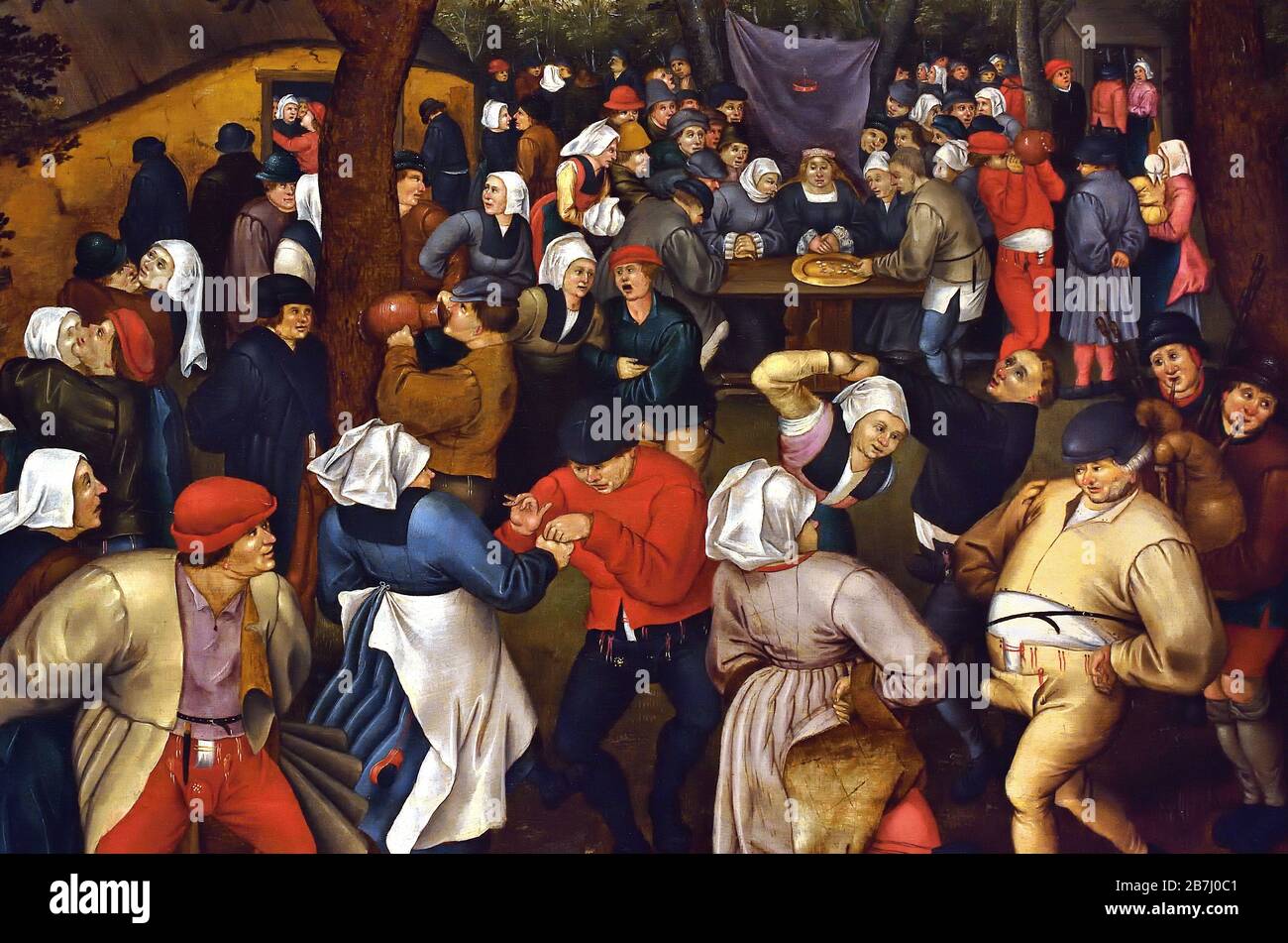 La danse de mariage en plein air par Pieter Brueghel le Jeune 1564-1637, la famille Brueghel ( Bruegel ou Breughel ), peintres flamands du XVIe au XVIIe siècle, belge, Belgique. Banque D'Images