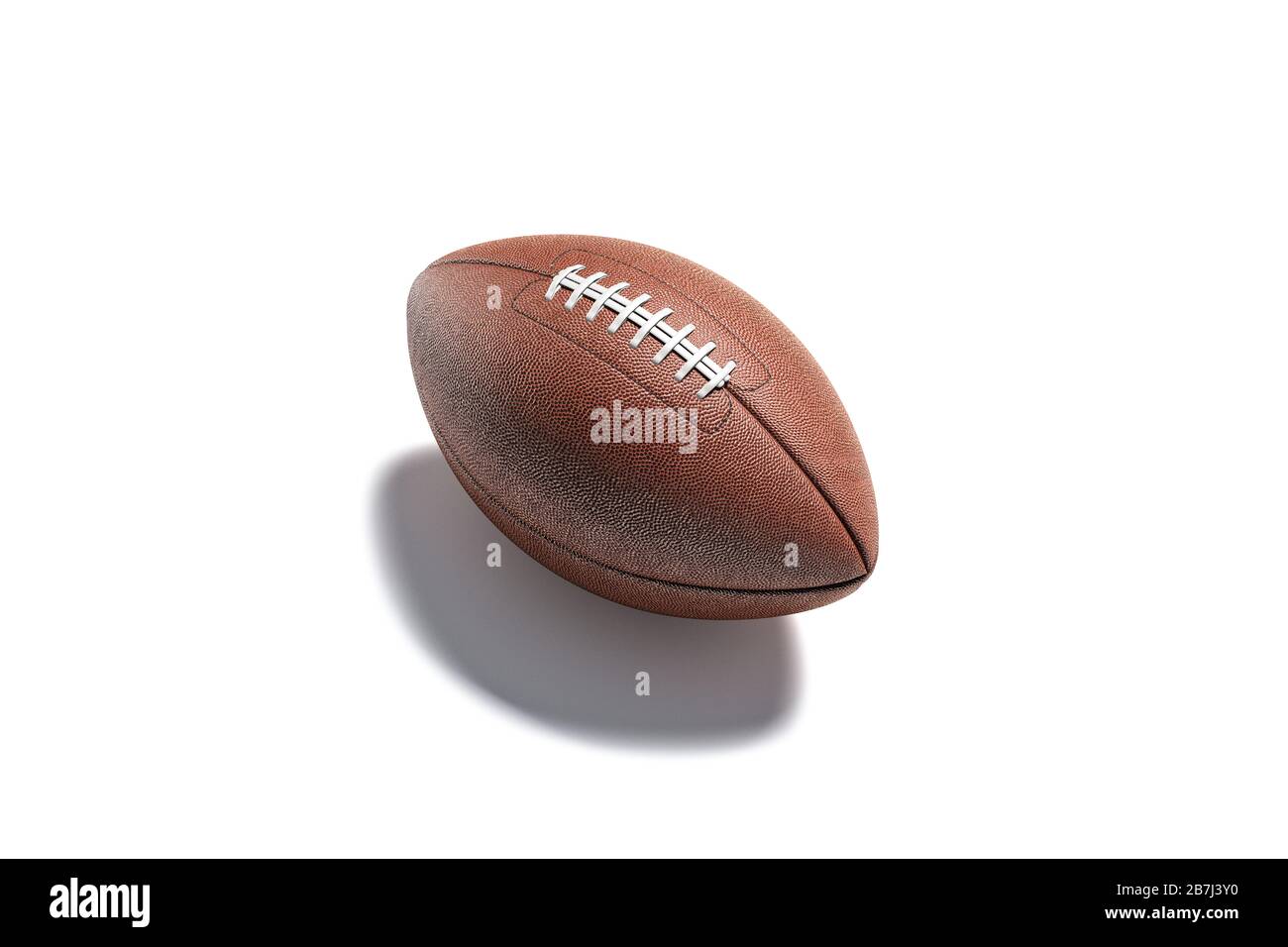 Maquette de ballon de football américain blanc brun, vue latérale Banque D'Images