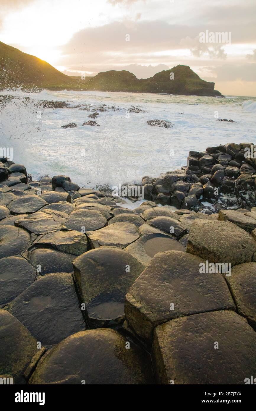 Amazing Giant's Causeway, Co. Antrim, Irlande du Nord Banque D'Images