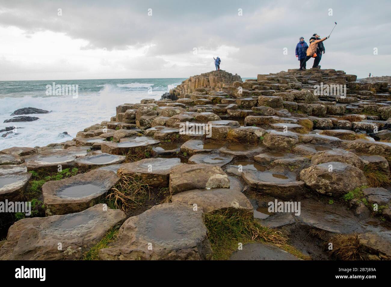 Amazing Giant's Causeway, Co. Antrim, Irlande du Nord Banque D'Images