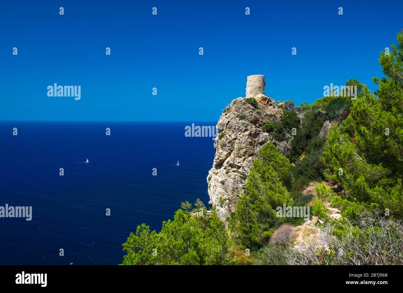 Mirador de sa Creueta , sa Creueta belvedere. Pollença, Majorque. Îles Baléares, Espagne. Banque D'Images