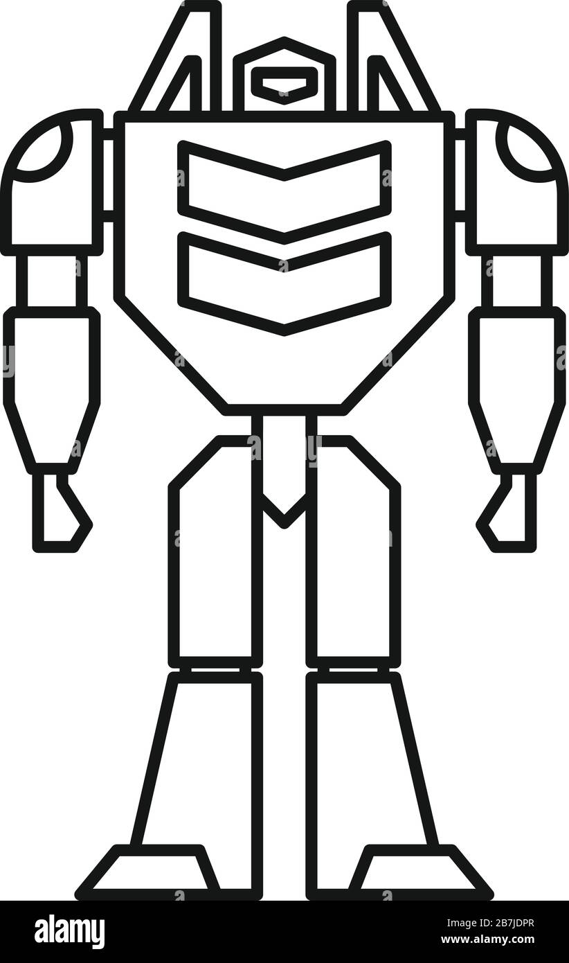 Icône du robot-transformateur HERO. Icône vectorielle de transformation de robot de héros de contour pour la conception de Web isolée sur fond blanc Illustration de Vecteur