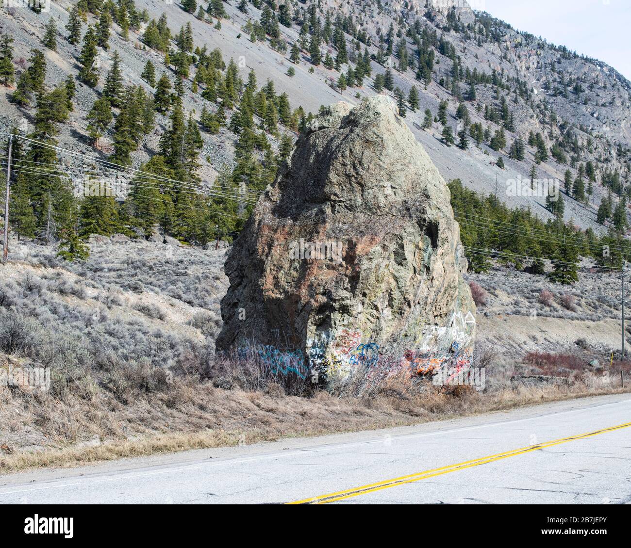 Standing Rock près de Keremeos, Colombie-Britannique, Canada Banque D'Images