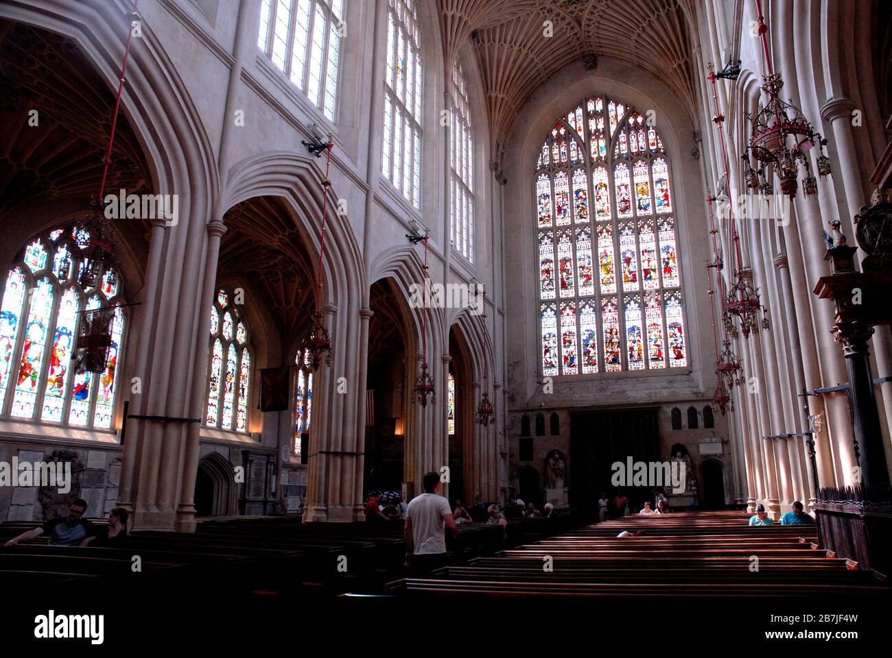 1038 l'abbaye de Saint-Pierre, Bath, communément connue sous le nom d'abbaye de Bath, est une église paroissiale anglicane et un ancien monastère bénédictin à Bath, Som Banque D'Images