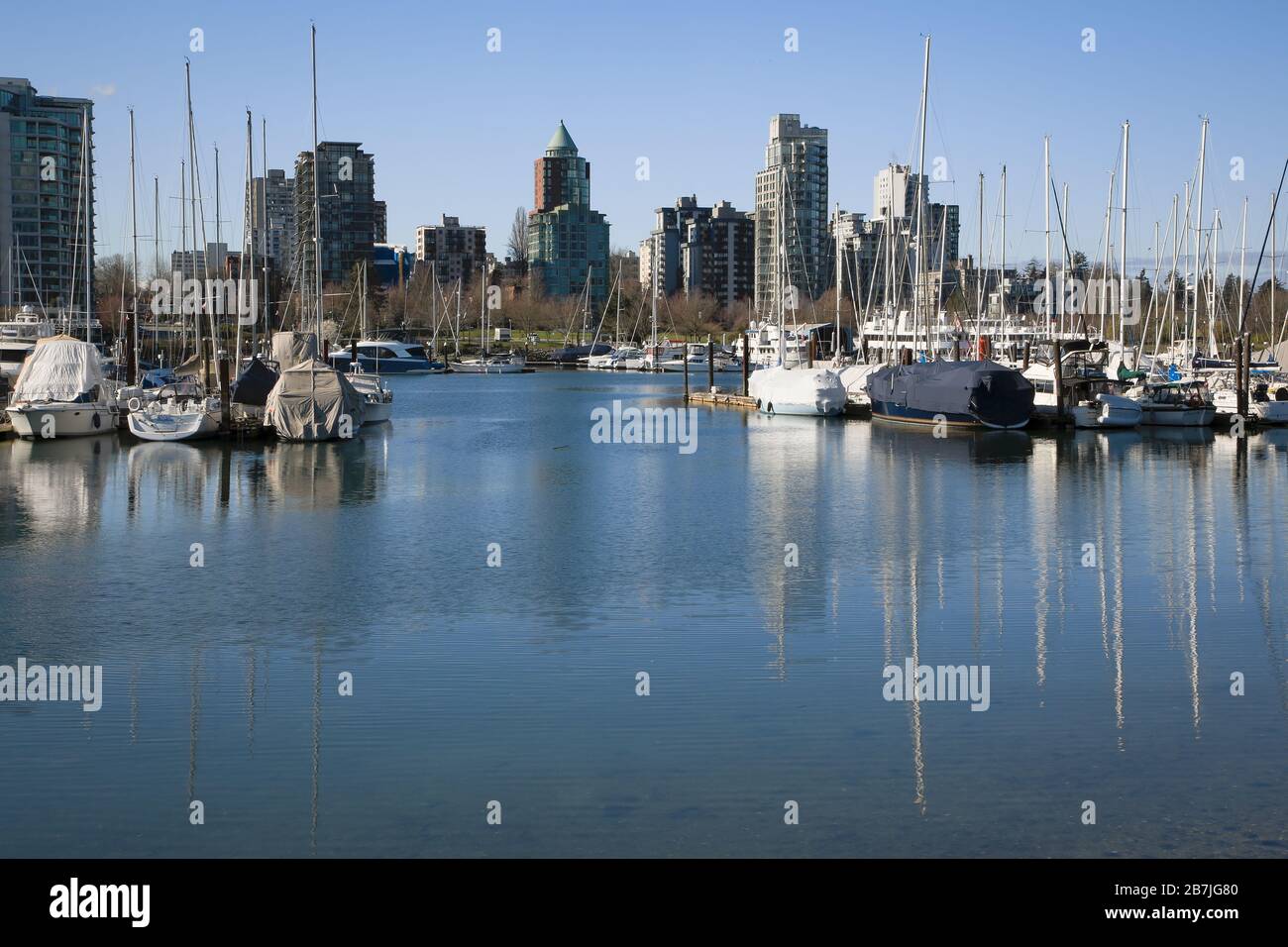 Port de plaisance de Coal Harbour, Vancouver Banque D'Images