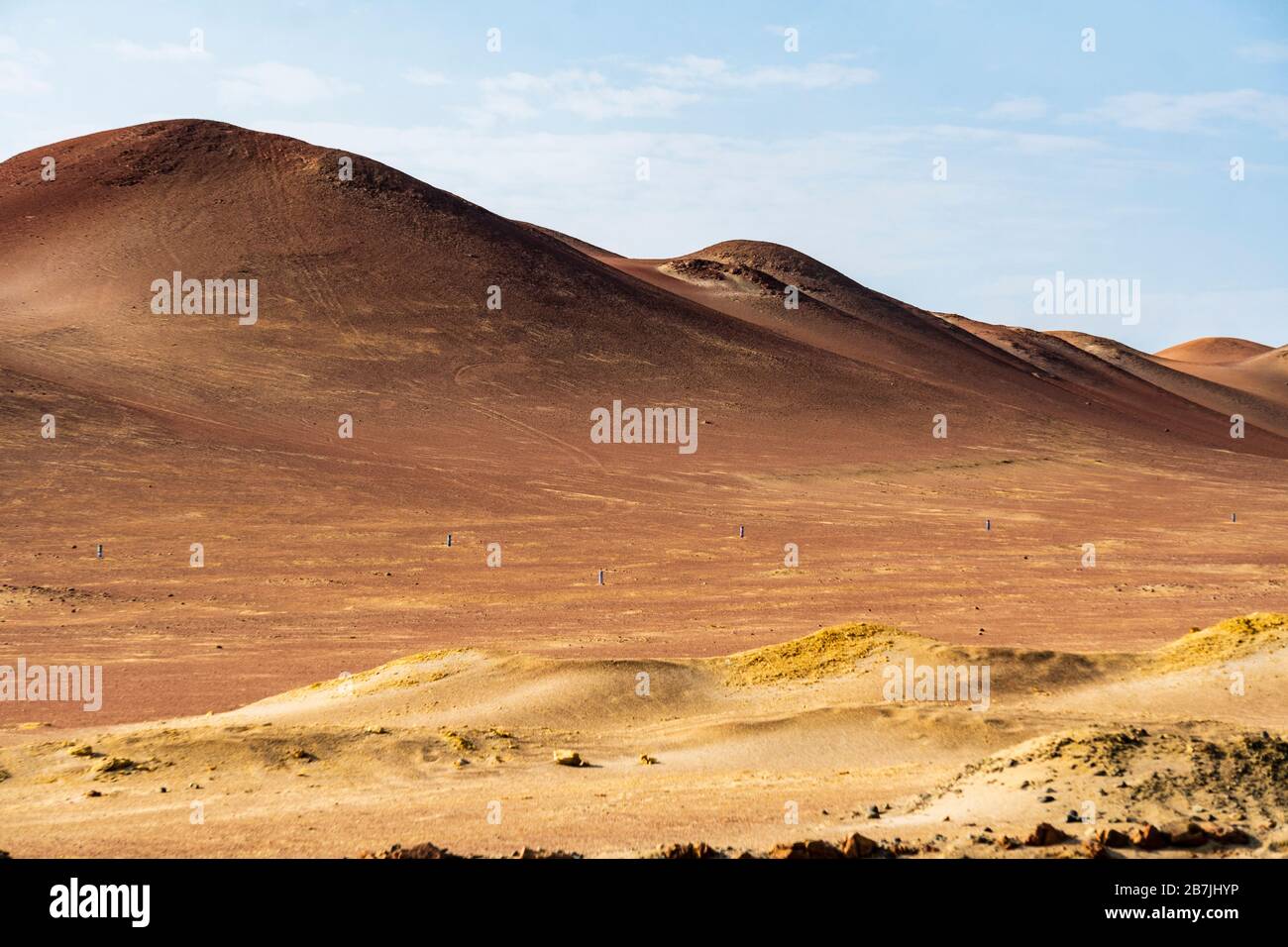 Réserve nationale de Paracas, zone archéologique de Cerro Colorado, culture de Paracas, ICA, Pérou. Banque D'Images