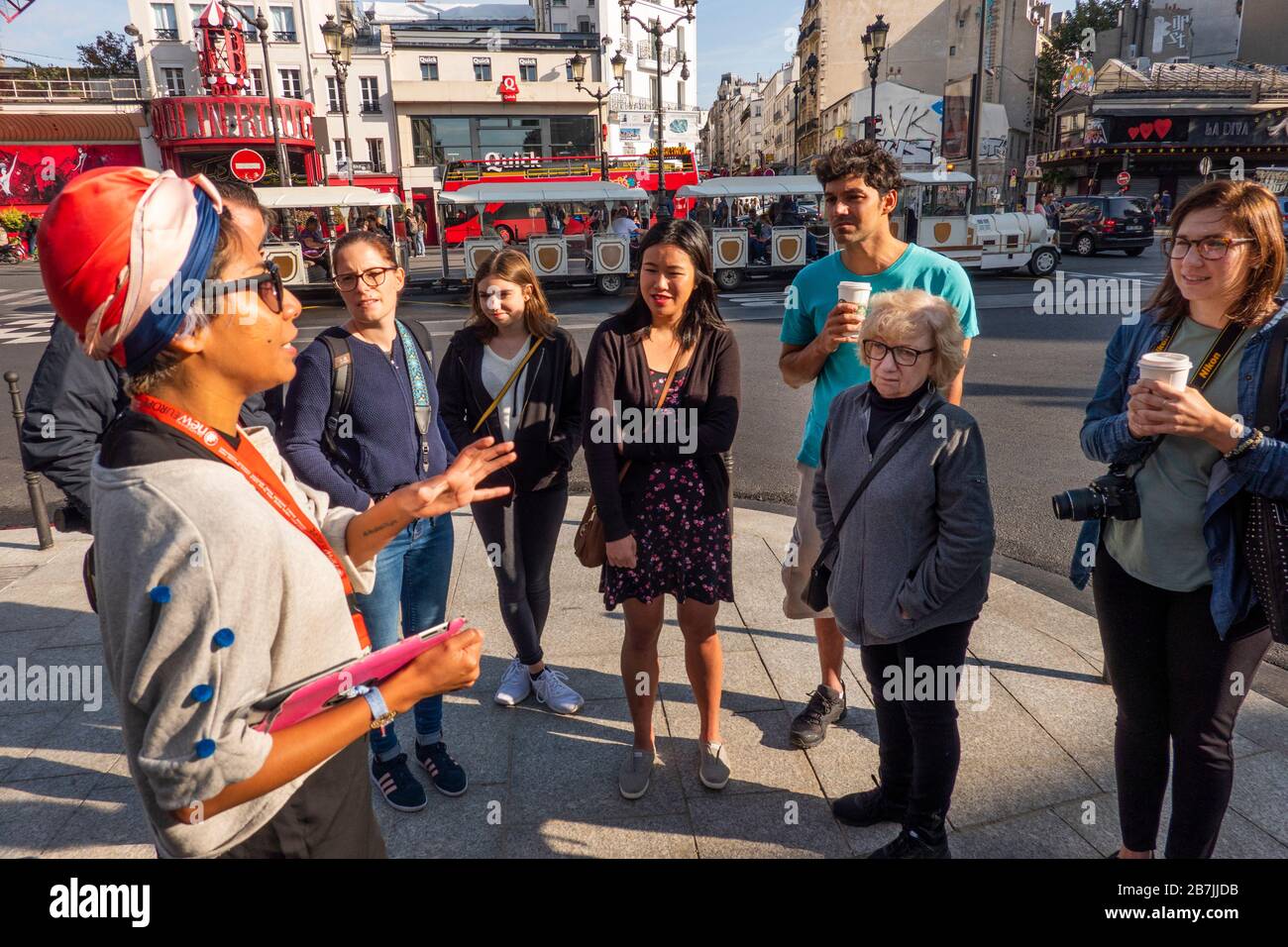 Visite du quartier de Montmartre Paris France Banque D'Images