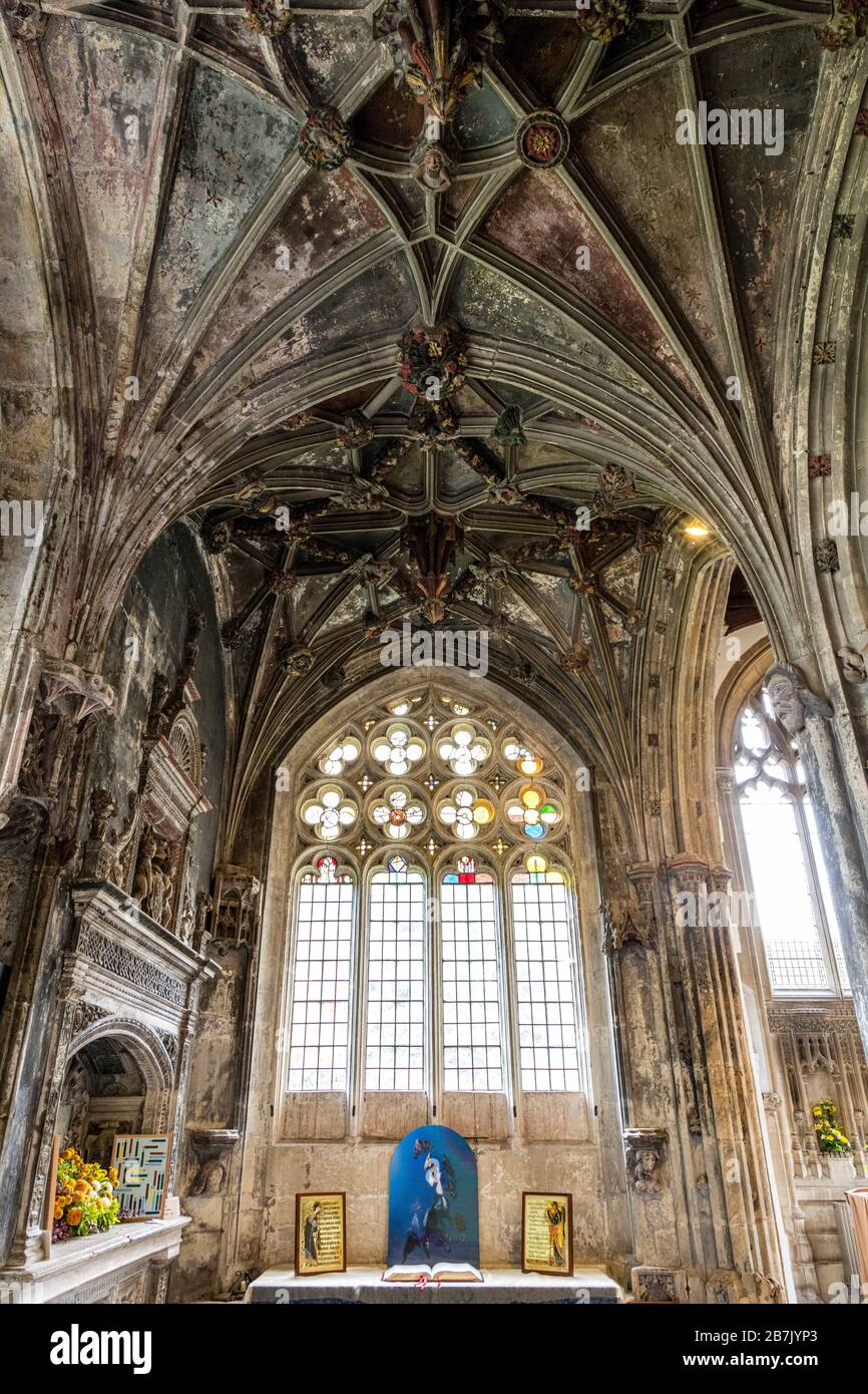 Plafond et intérieur de l'église St Cyriacs, Lacock, Wiltshire, Angleterre, Royaume-Uni Banque D'Images