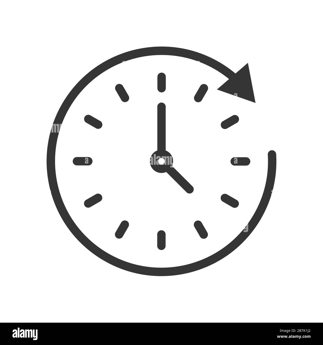 Icône de rotation dans le sens des aiguilles d'une montre en style ligne  fine. Passage du temps. Illustration vectorielle. Icône horloge linéaire  Image Vectorielle Stock - Alamy