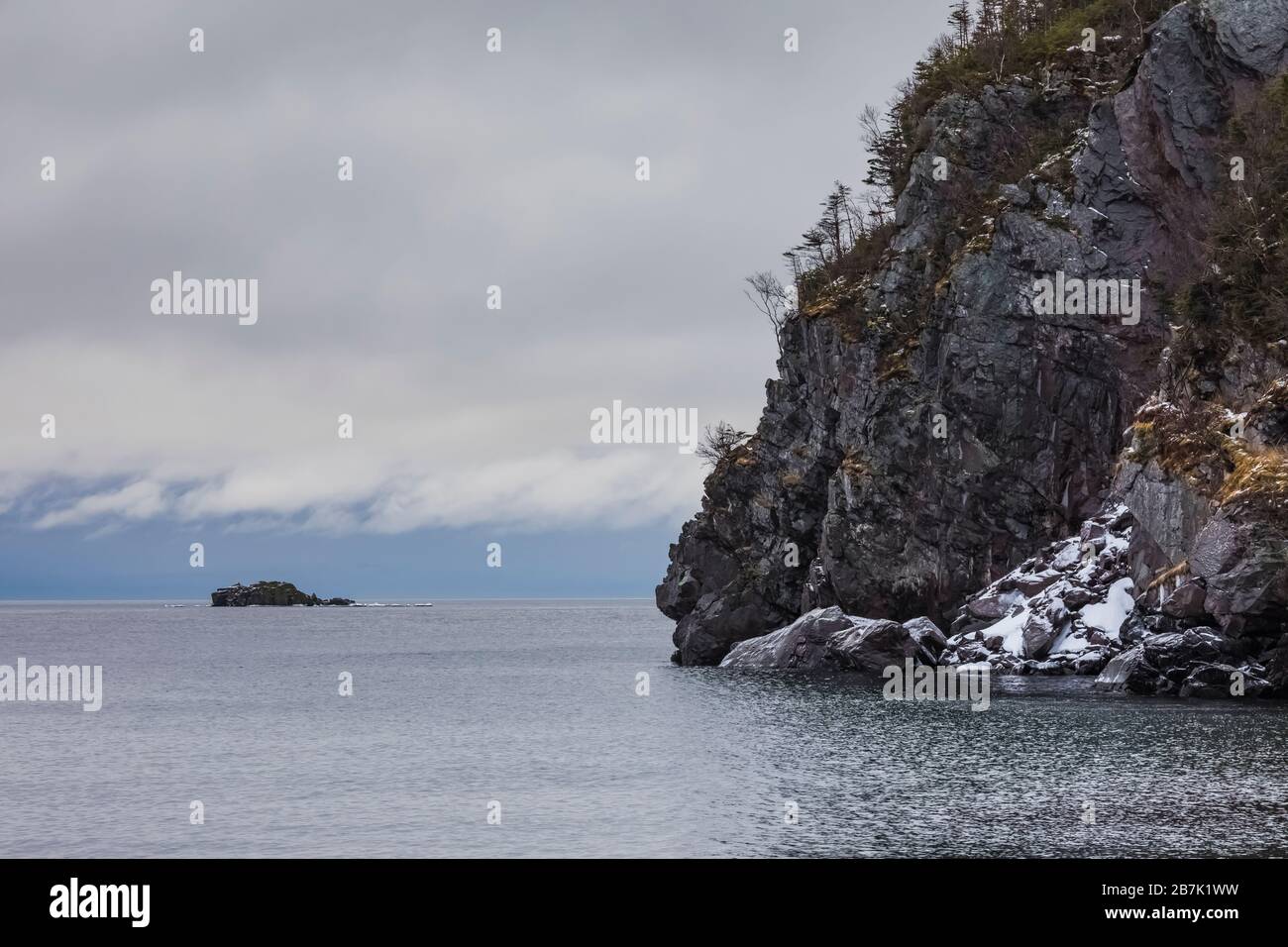 Vue sur la baie Trinity depuis l'ancien village de pêcheurs de Dunfield, à Terre-Neuve, au Canada Banque D'Images