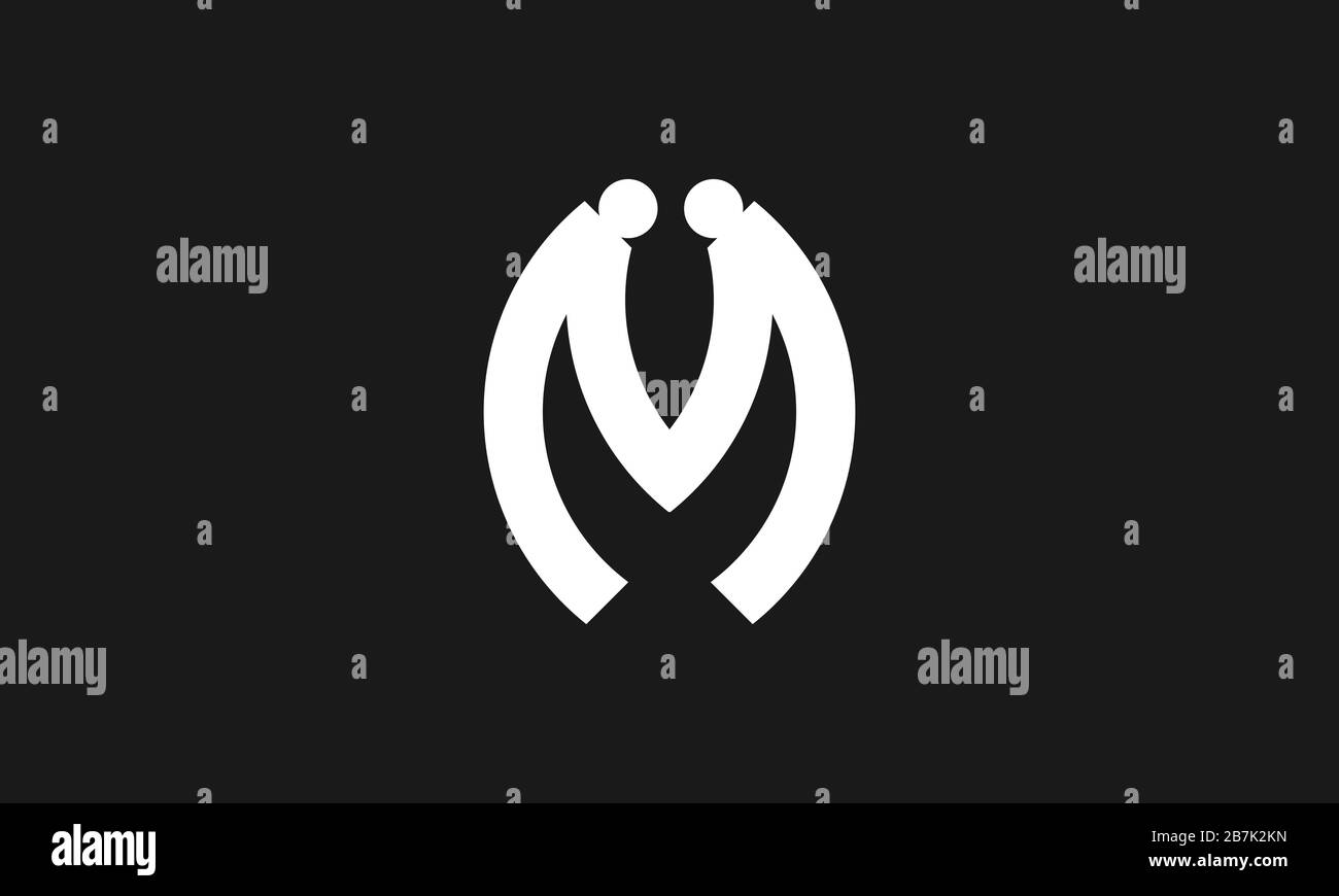 Lettre abstraite m logo avec symbole de personne. Illustration de Vecteur