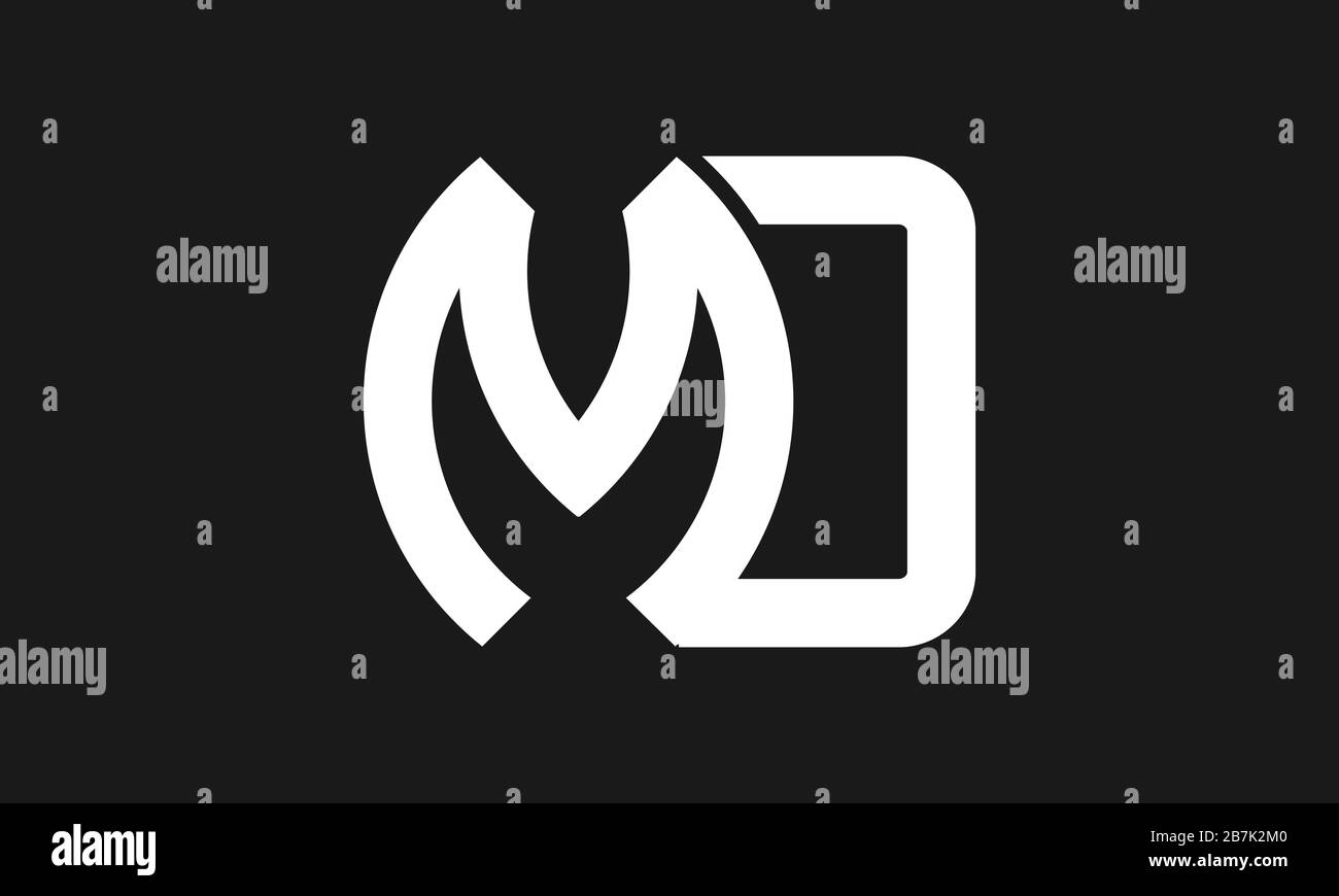 Lettre MD ou M O logo initial en vecteur, lettres professionnelles monogramme logo en arrière-plan. Illustration de Vecteur