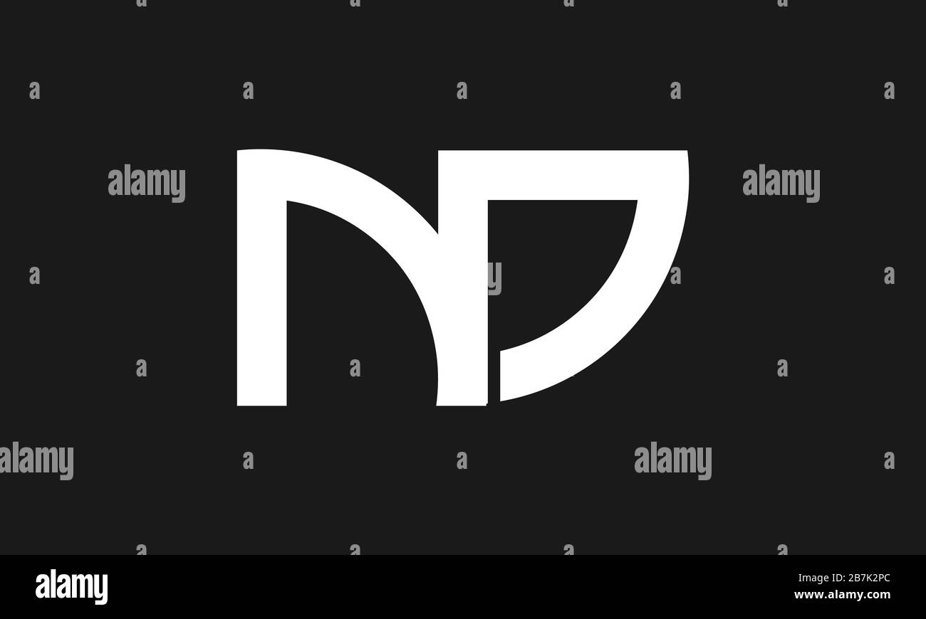 Lettre ND ou N D logo initial en vecteur, lettres professionnelles monogramme logo en arrière-plan. Illustration de Vecteur