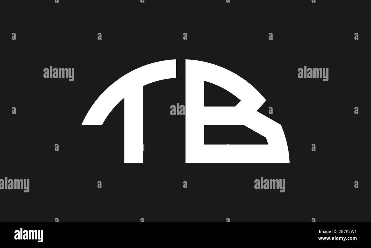 Lettre TB ou T B logo initial en vecteur, lettres professionnelles monogramme logo en arrière-plan. Illustration de Vecteur