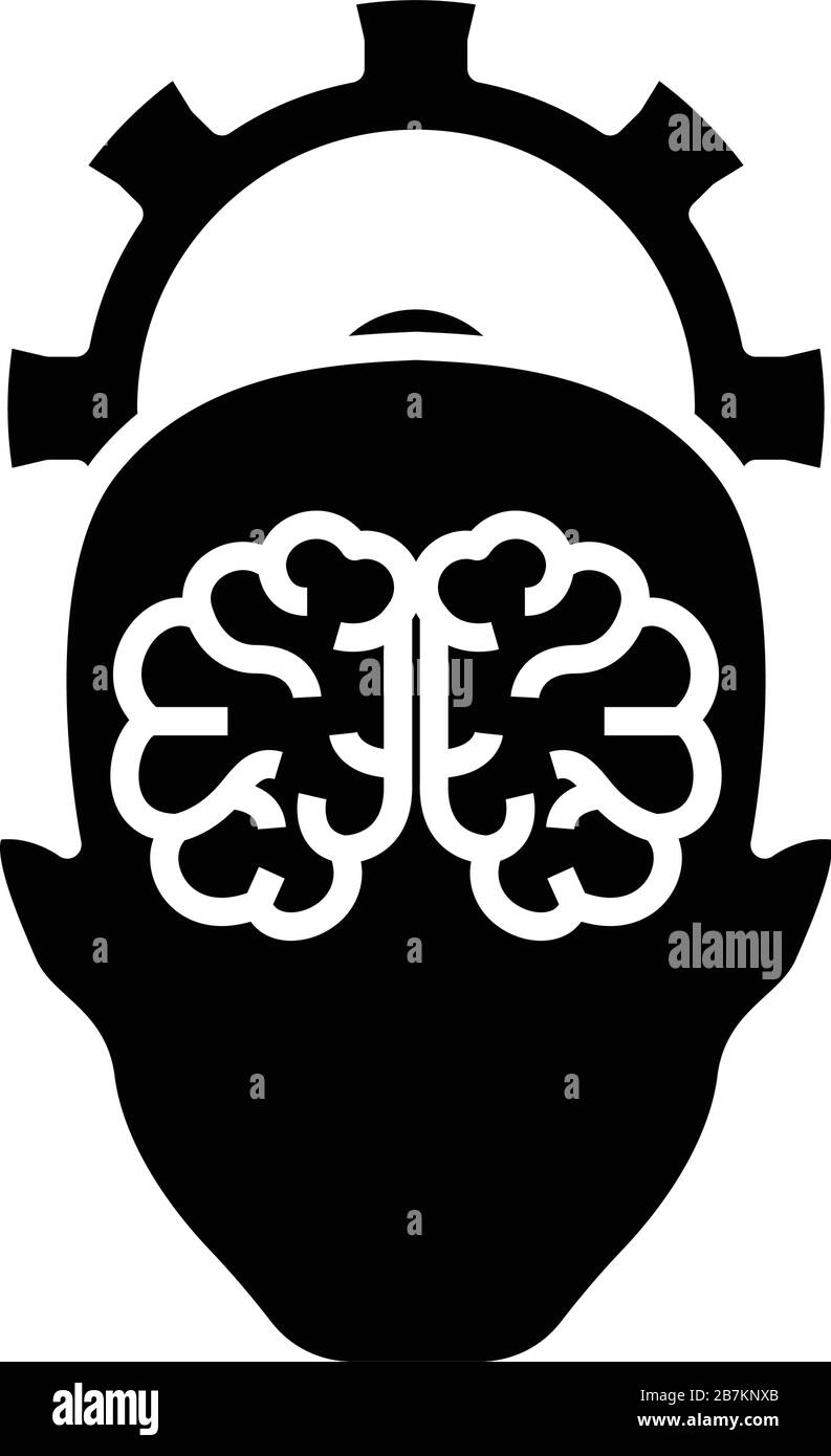 Icône noire des solutions techniques, illustration du concept, symbole vectoriel plat, signe glyphe. Illustration de Vecteur