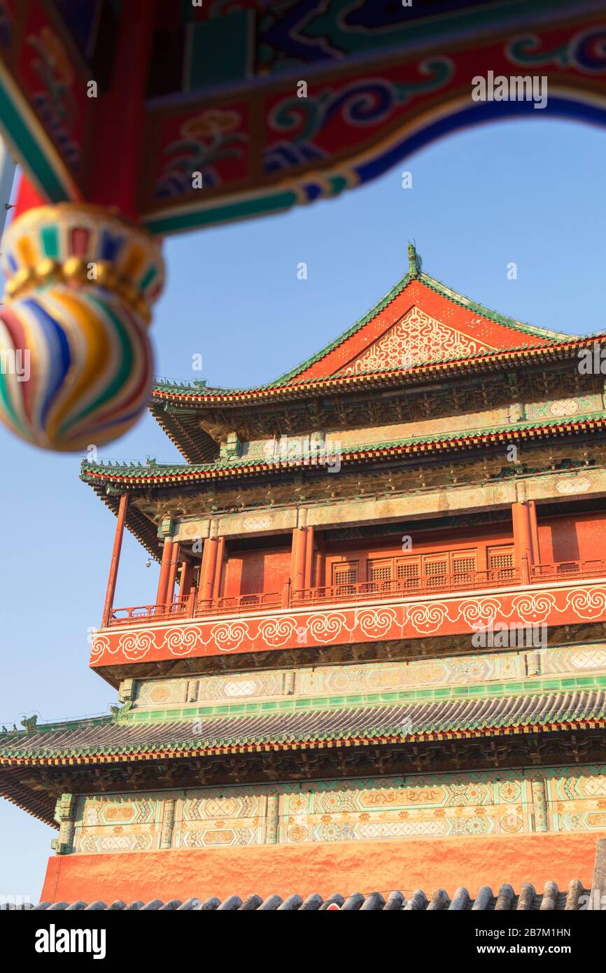 Drum Tower, Dongcheng, Pékin, Chine Banque D'Images Drum Tower, Dongcheng, Pékin, Chine Banque D'Images