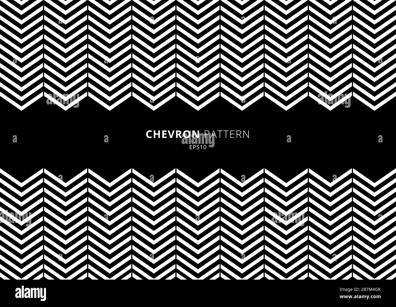 Motif chevron noir et blanc avec espace pour votre texte. Illustration vectorielle Illustration de Vecteur
