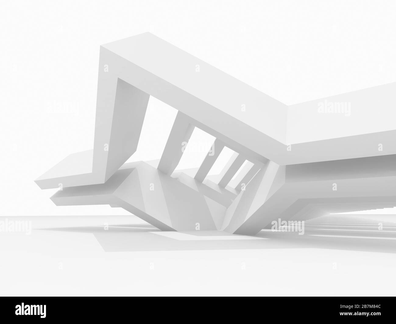 Arrière-plan blanc abstrait minimal avec installation paramétrique. illustration du rendu 3d Banque D'Images