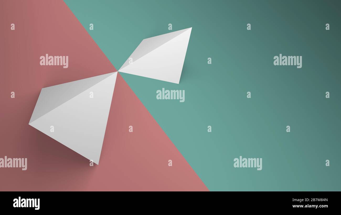 Installation géométrique minimale abstraite, illustration de rendu tridimensionnelle Banque D'Images