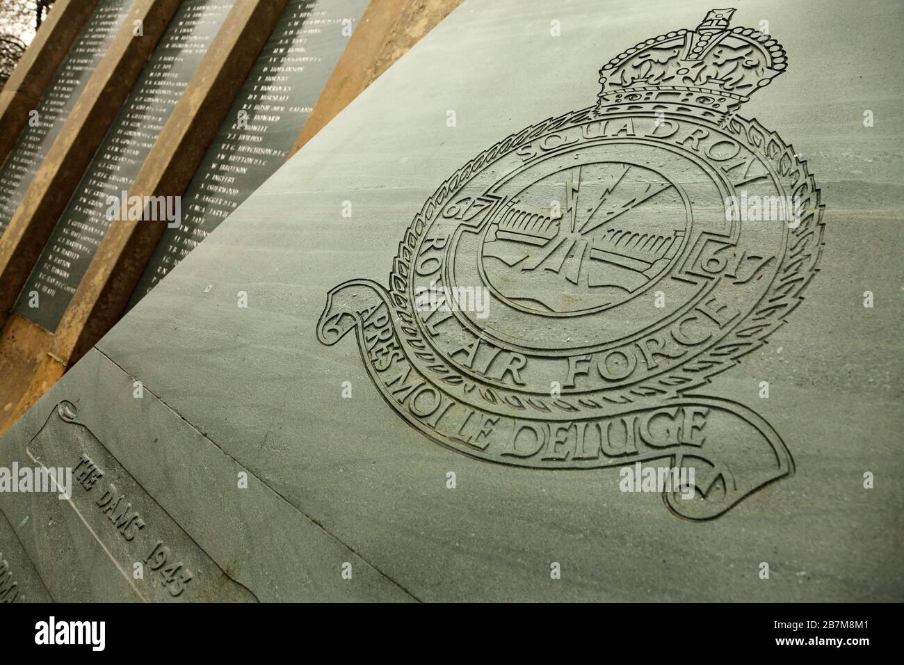 Mémoire aux membres de l'escadron 617 de la RAF qui sont morts pendant la seconde Guerre mondiale, Woodhall Spa, Lincolnshire, Royaume-Uni. Banque D'Images