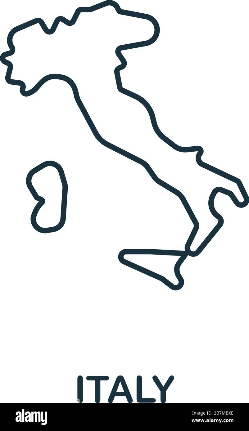 Icône Italie. Elément de ligne simple symbole Italie pour les modèles, la conception Web et les infographies Illustration de Vecteur