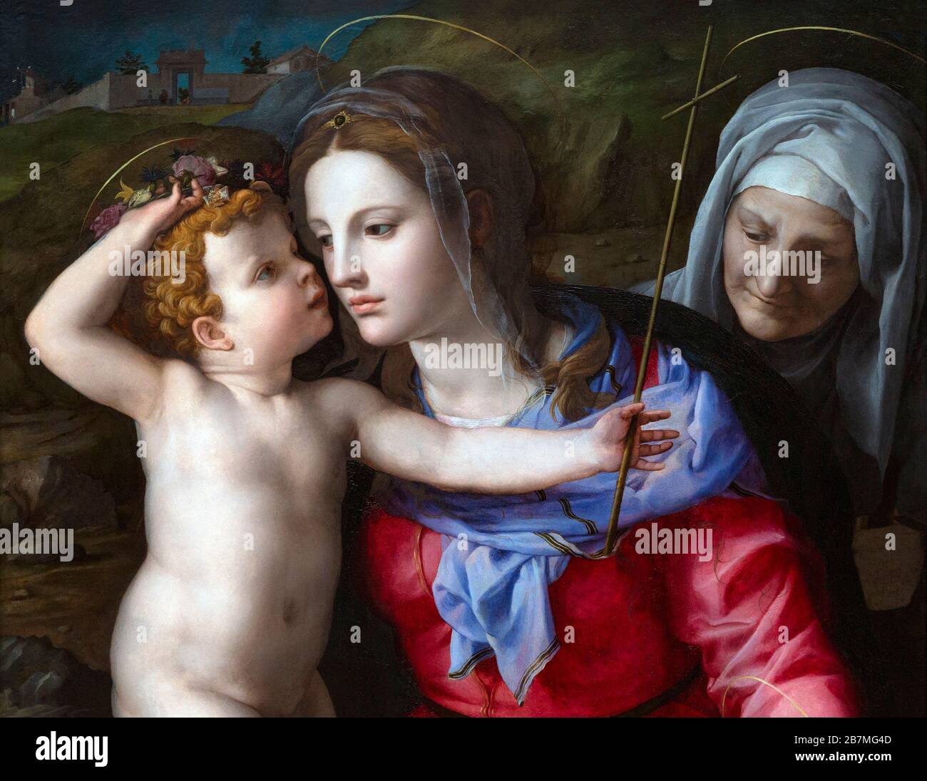 Detail, Madonna et enfant avec Saints, Agnolo Bronzino, vers 1540, Banque D'Images