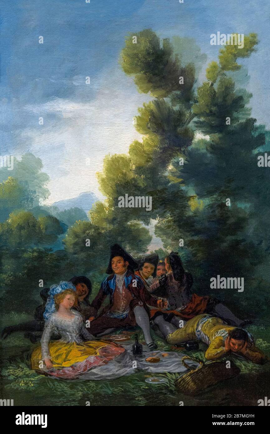 Un pique-nique, Francisco de Goya, 1785-1790, Banque D'Images