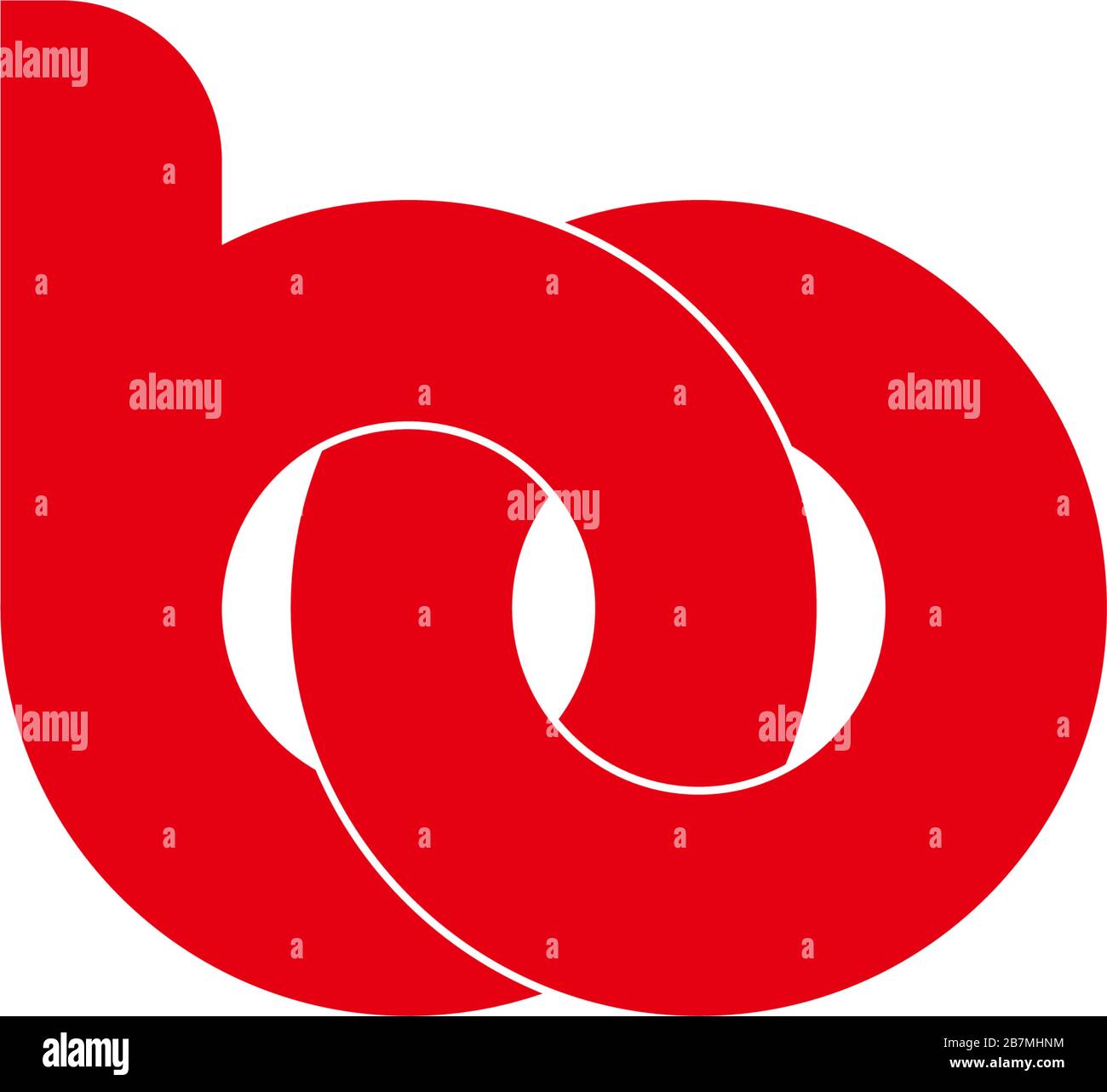 lettre bo chevauchant le vecteur du logo du symbole de conception plate Illustration de Vecteur