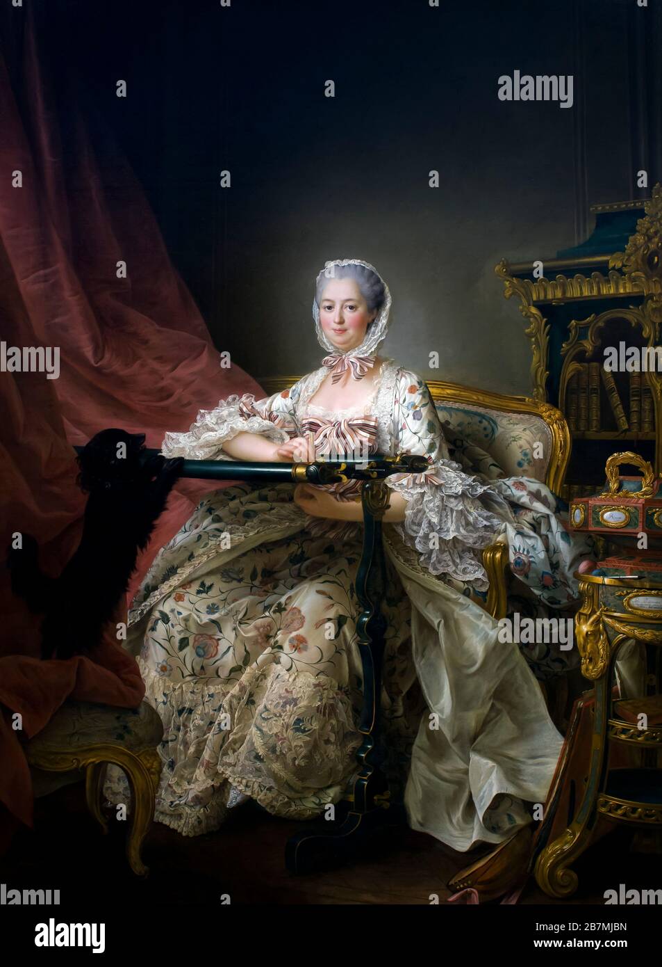 Madame de Pompadour à son cadre Tambour, François-Hubert Drouais, 1763-4, Banque D'Images