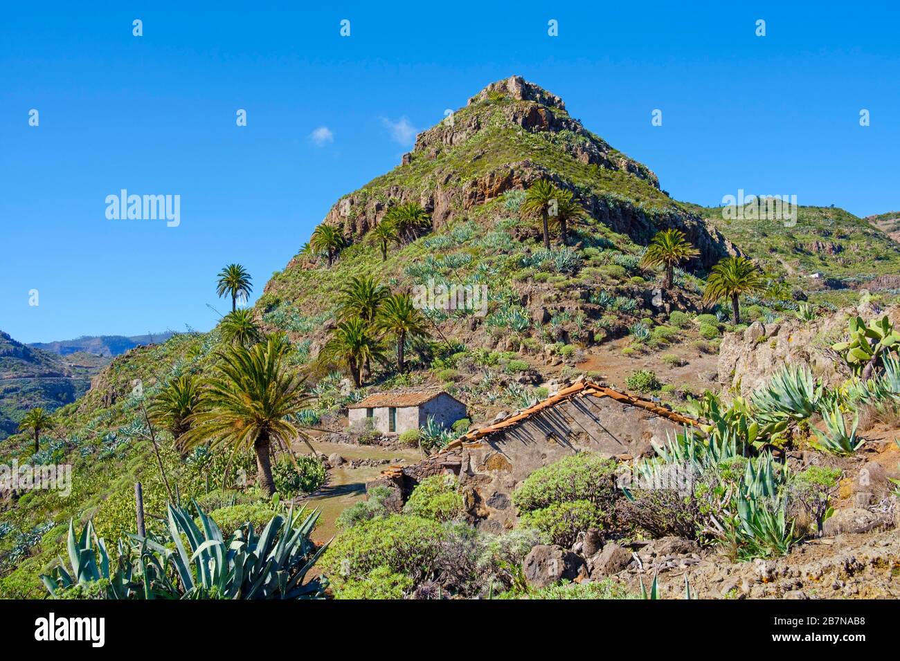 Village déserté de Berruga, près de San Sebastian, la Gomera, îles Canaries, Espagne Banque D'Images