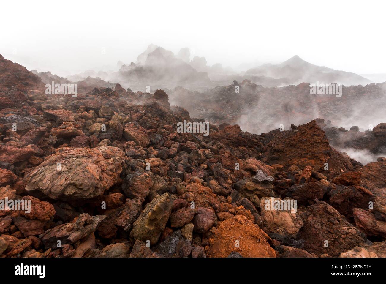 Fragment de paysage volcanique près de Volcano Tolbachik, péninsule de Kamchatka, Russie Banque D'Images