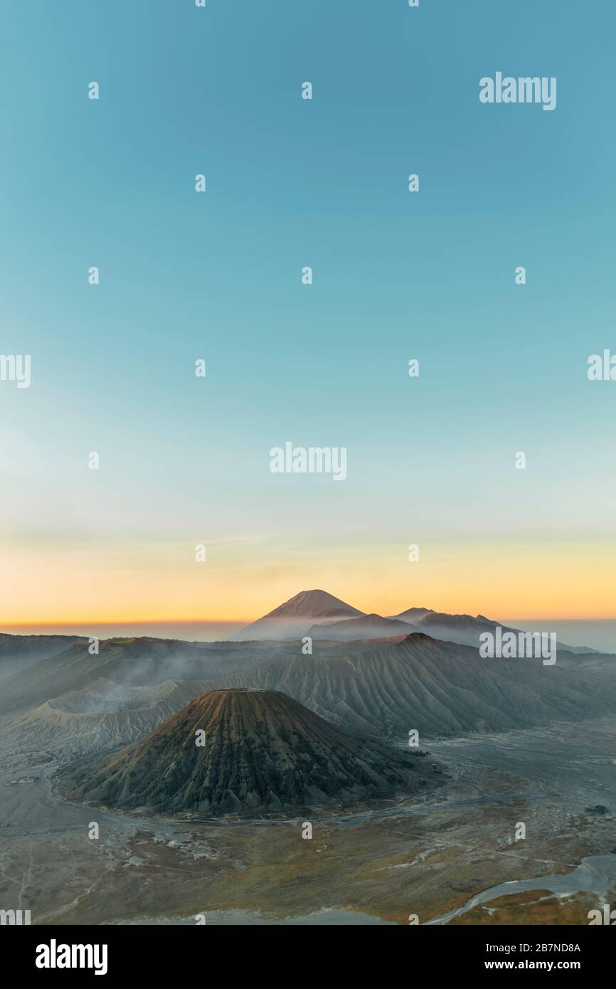 Les volcans dans le parc national de Bromo Tengger-Semeru, Java Banque D'Images