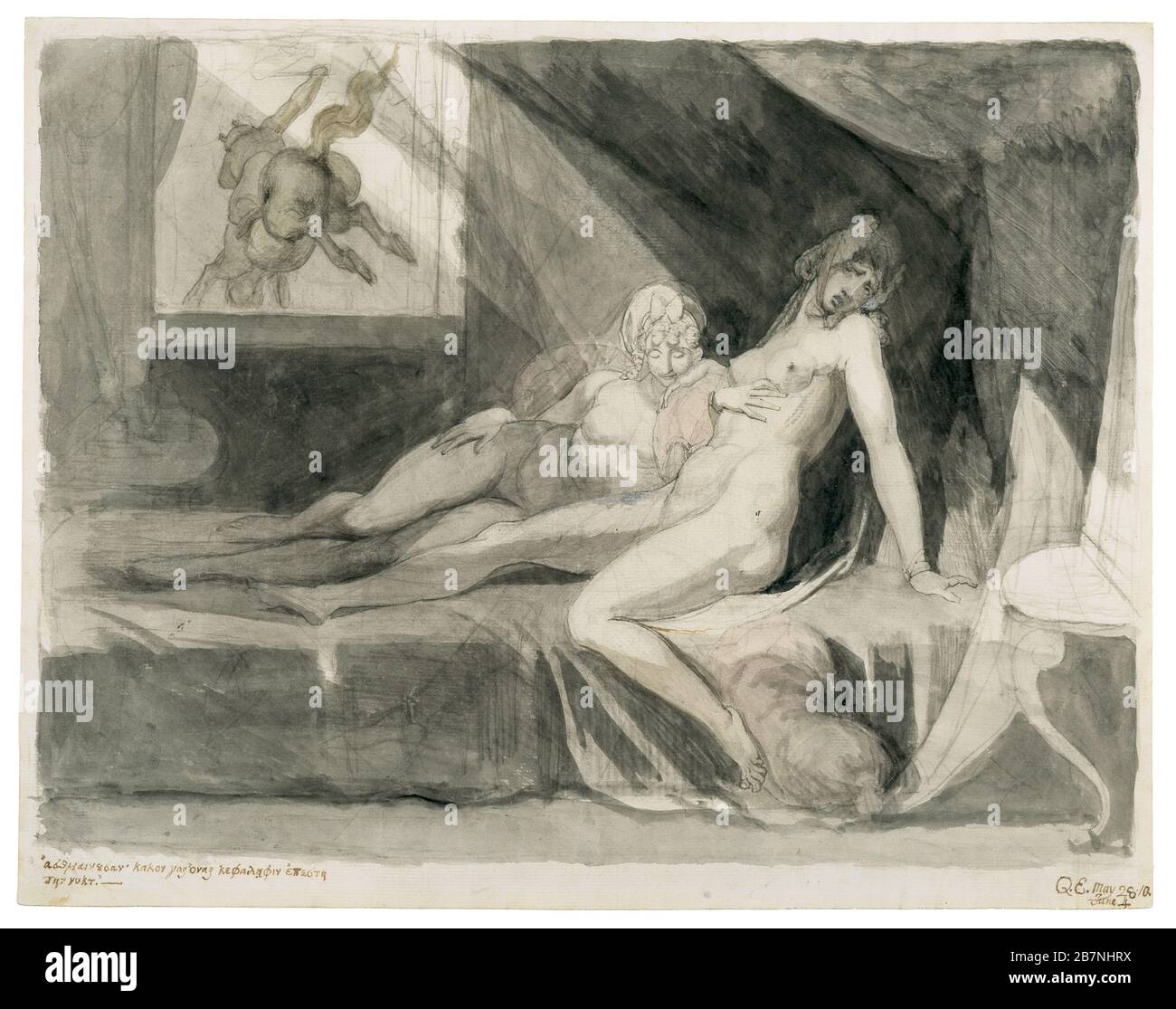 ALP quitte la chambre de lit de deux femmes dormanantes, 1810. Trouvé dans la Collection de Kunsthaus Z&#xFC;riche. Banque D'Images