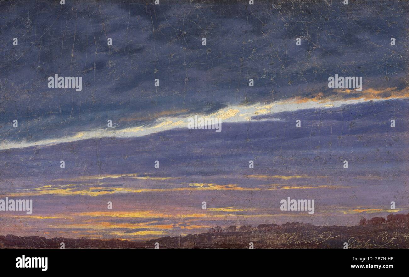 Ciel nuageux nocturne (soir), 1824. Trouvé dans la Collection de &#xd6;sterreichische Galerie Belvedere, Vienne. Banque D'Images