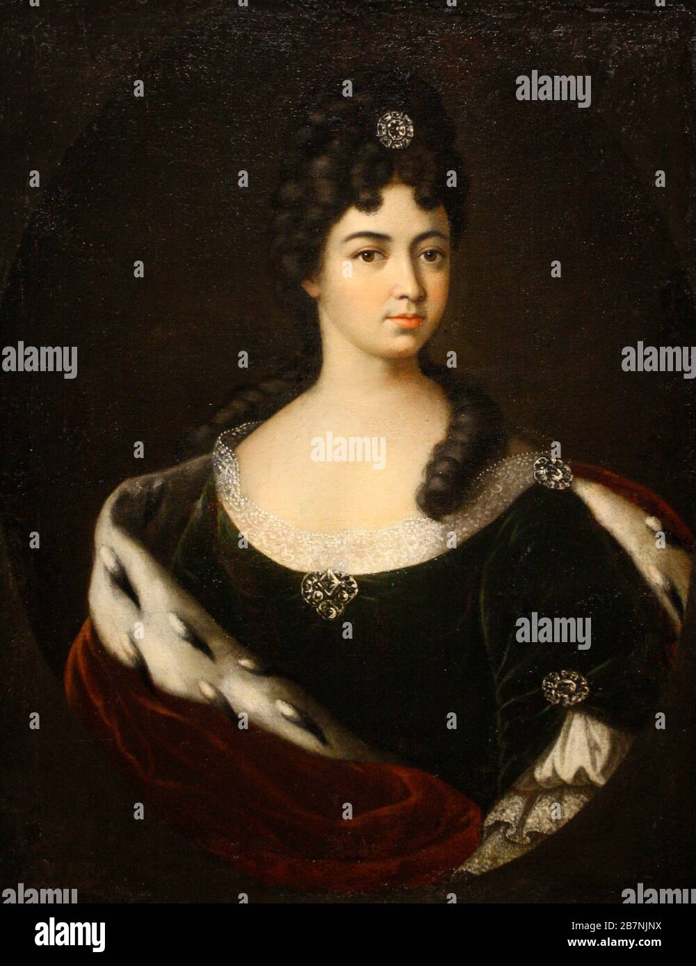 Portrait de la comtesse Smaragda (Maria?) Cantemir , fin des années 1710-début des années 1720. Trouvé dans la Collection du Musée d'histoire, d'architecture et d'art de l'État Nouvelle Jérusalem, Istra. Banque D'Images