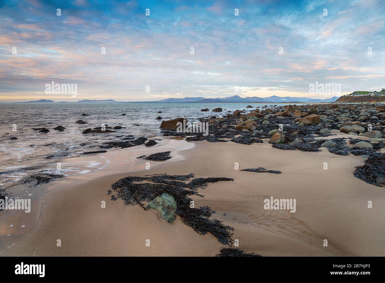 La plage de Llandanwg sur la côte nord du Pays de Galles Banque D'Images